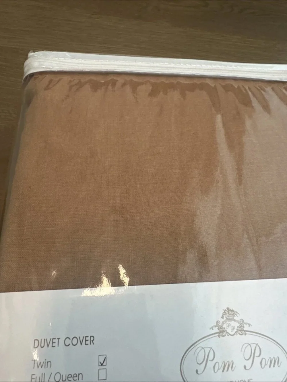 POM POM At Home Twin Duvet Cover Set Standard Sham Parker Terra Cotta 100% Linen